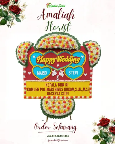 Karangan Papan Bunga Pernikahan di Cilaja
